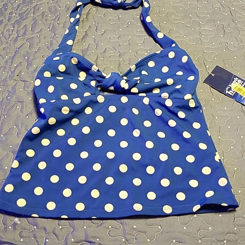 Beach House blue and  cream tankini size 8 NWT